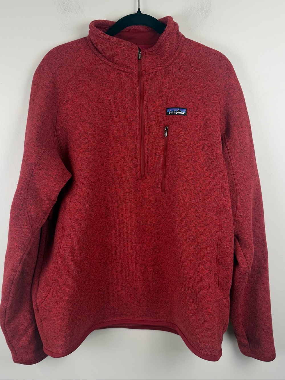 PATAGONIA Men's Better Sweater Quarter-Zip Red Fleece Pullover Size XXL